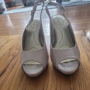 Elegant Blush Pink Peep-Toe Heels